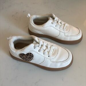 Old Navy Kids Cream and Tan Heart Sneakers